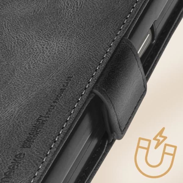 Plånboksfodral - Samsung - Z Fold 5 - Anti RFID - Vattnad imitation läder - Vintage Svart