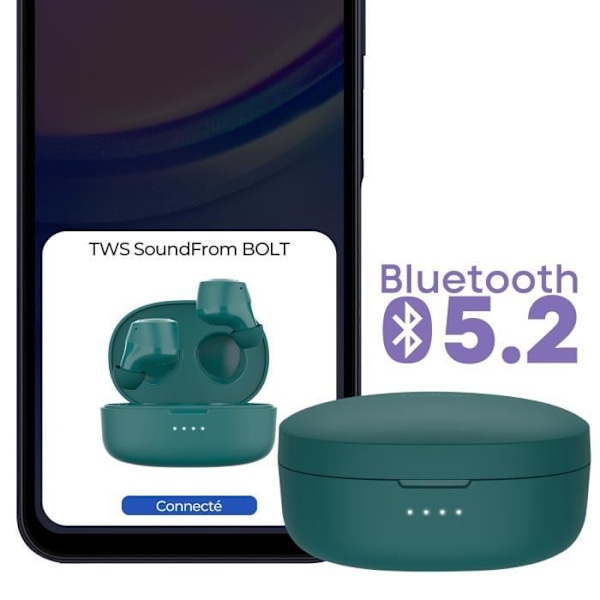 Trådløse hovedtelefoner Bluetooth 5.2 Berøringskontrol Dobbelt mikrofon Belkin Mørkegrøn Grön