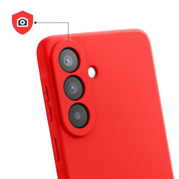 Silicone Soft-Touch-fodral för Galaxy A57 med röd mikrofiberfoder Röd