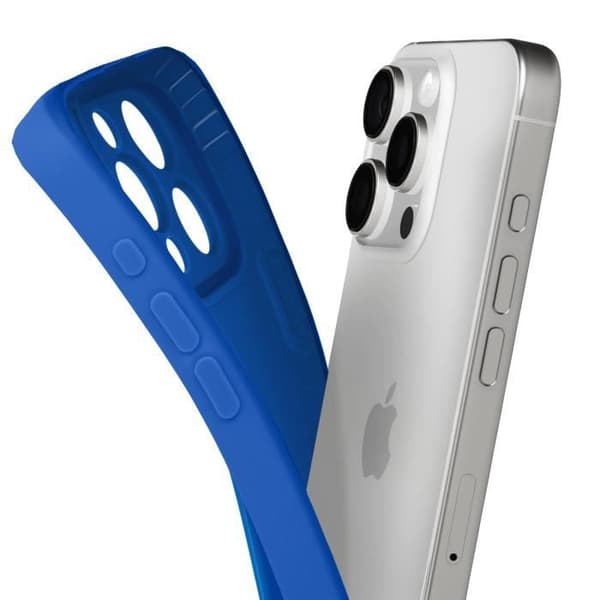 Coque - ILMOITUS - iPhone 16 Pro Max - Pehmeä Silikoni - Kamerasuoja - Tyylikäs Blå