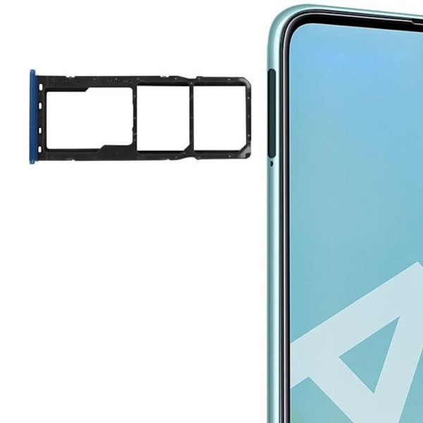 Korttilokero - Samsung - Galaxy A51 - 2x Nano SIM - Micro SD - Sininen Blå