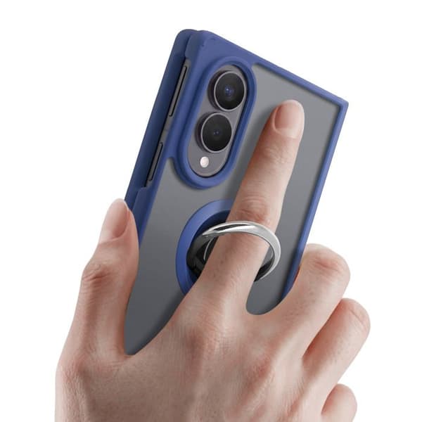 Skydd för Samsung Galaxy Z Fold 8 med ringstöd och magnetisk fäste blå natt Blå