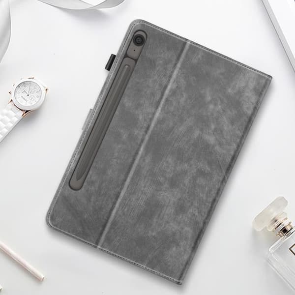 Tablet-etui - Samsung - Galaxy Tab S9/S9 FE - Grå - Kortholder - Videostativ Grå