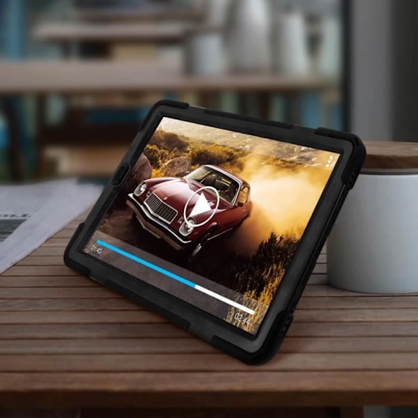 Coque Galaxy Tab S6 10.5 - AVIZAR - Hybrid - Kääntyvä Kahva - Tuki - Musta Svart