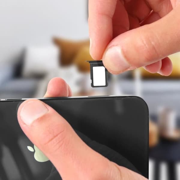 SIM-kortskuffe - iPhone 12 / 12 Pro - Sort - Nano SIM-plads - Nem udskiftning Svart