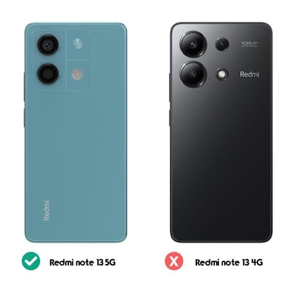 Etui til Xiaomi Redmi Note 13 5G - AVIZAR - Kortholder Video Support - Pink - Halvstivt - Syntetisk Rosa