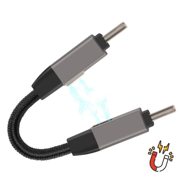 USB-C / USB-C Magneettikaapeli, Kompakti 9.7cm Avaimenperä Swissten Harmaa Grå