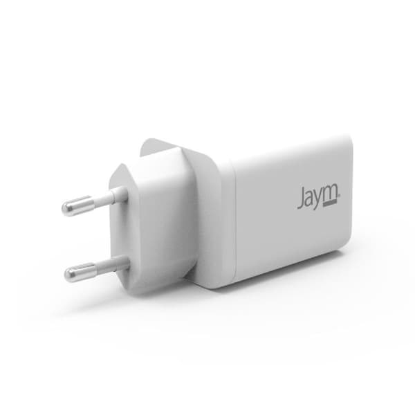 GaN 5A 100W Max Vægoplader med 2 USB-C og USB-A Kompatibel PD-PPS Jaym Hvid Vit