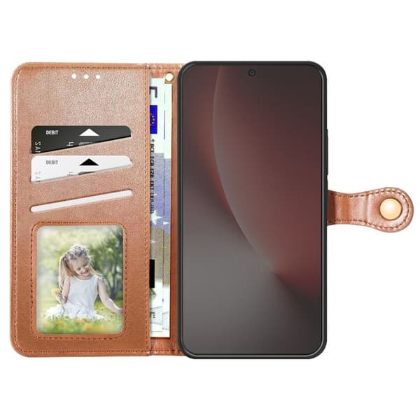 Folio Wallet Case til Honor Magic 8 Lite med Håndledsrem og Kortholder i Brun brun