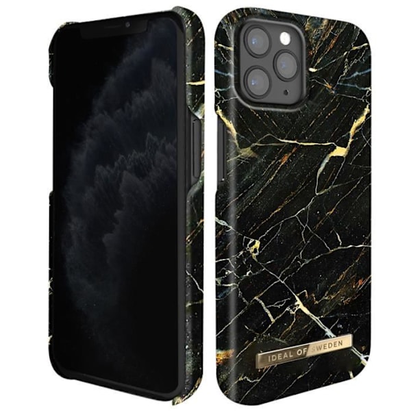 Cover til iPhone 11 Pro Marbled Luxury Ultra tynd Port Laurent Marble iDeal of Sweden Sort / Guld