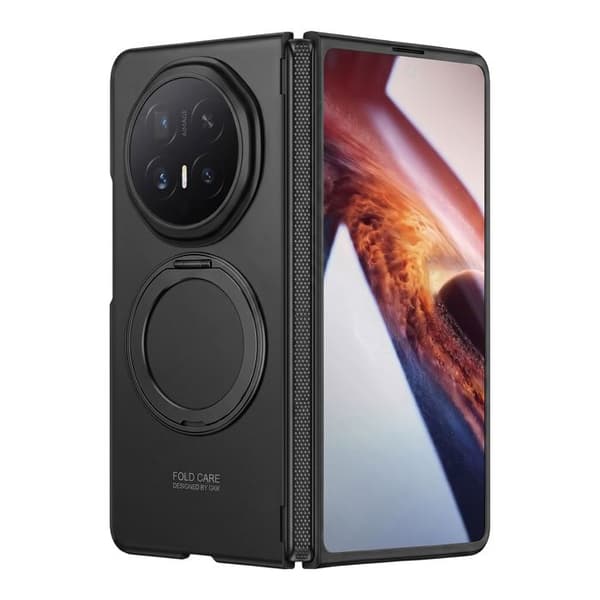 Helcover til Honor Magic V6 med støtte-ring og sort hærdet glas Svart