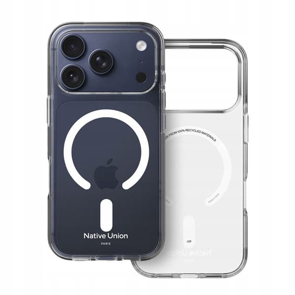 iPhone 17 Pro Cover Kompatibel med MagSafe Model ReClear Native Union Gennemsigtig Vit