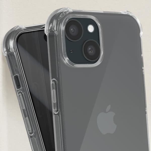 Smartphonefodral - AVIZAR - iPhone 15 Plus - Förstärkta Kilar Chockresistent - Härdat Glas 9H - Transparent Transparent
