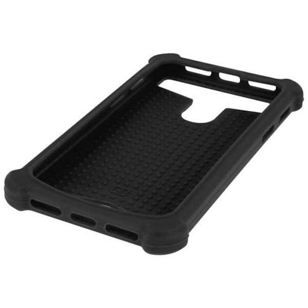 Smartphonefodral - AVIZAR - Universal - Silikongel - Stötsäkert skydd - Lädereffekt Svart guld