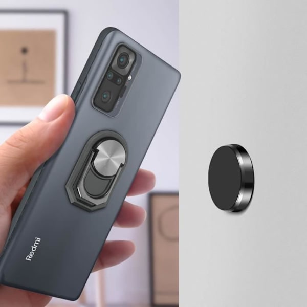 Smartphonehållare - Grå - Zinklegering - Rotera 360° - Kompatibel med magnetiska hållare Grå
