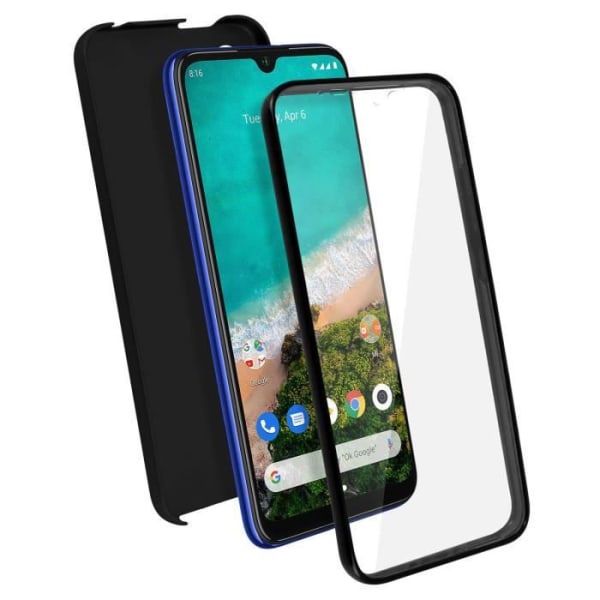 Beskyttelsesskal - AVIZAR - Xiaomi Mi A3 - Hård bagside - Blød front - Sort Svart