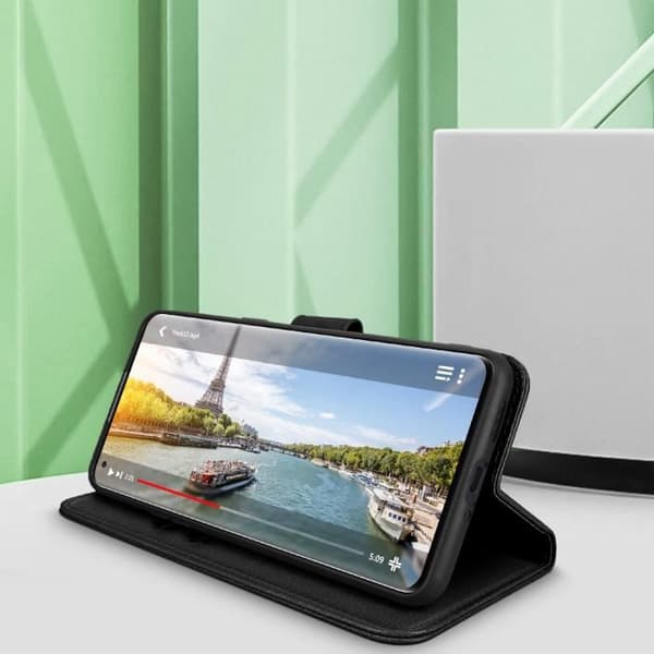 Cover Oppo Find X5 Pro Flip Wallet Function Video Support Black Svart