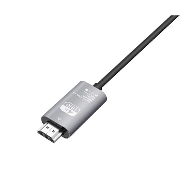 HDMI-kaapeli 4K 60Hz Korkea Resoluutio USB-C 1,8m Harmaa