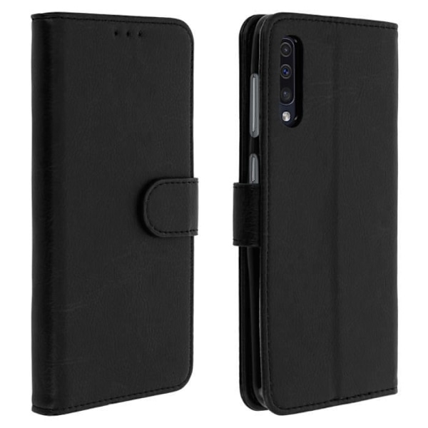 Cover til Samsung Galaxy A50 - AVIZAR - Pungetui - Silikone Gel - Video Stander - Magnetisk Svart