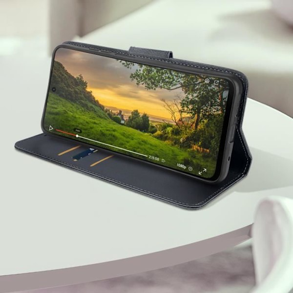 Taske til Motorola Moto G24 og G04 Wallet Support-håndledsrem midnatsblå Blå