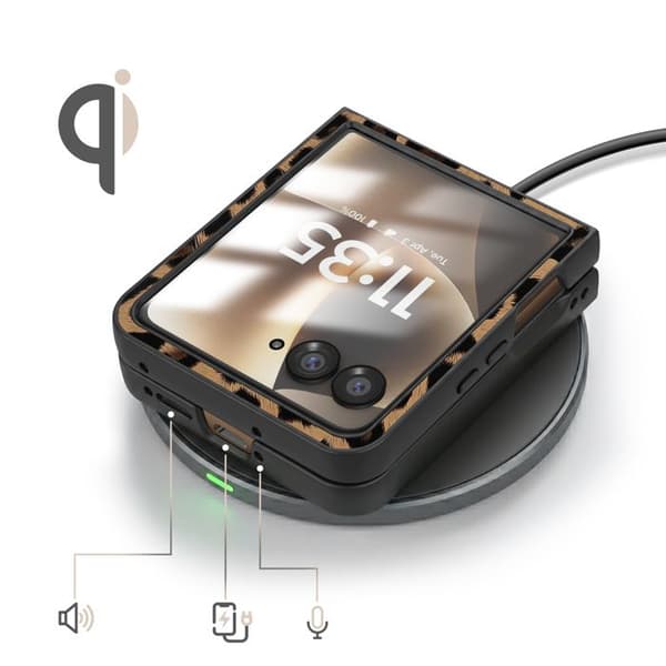 Leopardfodral för Motorola Razr 70 Ultra Skydd Fällbart Bimaterial Mörkbrun brun