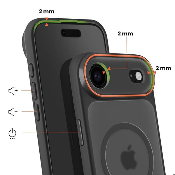 MagSafe-cover til iPhone iPhone Air Beskyttelse Bi-materiale Hård Bagside Sort Svart