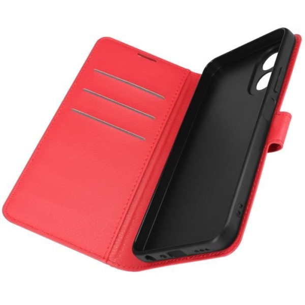 Fodral för Oppo A38 Wallet Video Support Magnetic Tab Red Röd