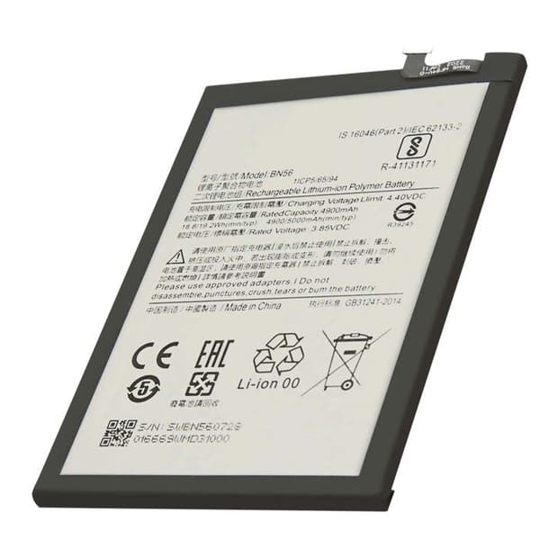 Batteri til Xiaomi Redmi 9A / 9C Li-polymer 3,85V 5000mAh 19,2Wh Hvid / Sort Vit