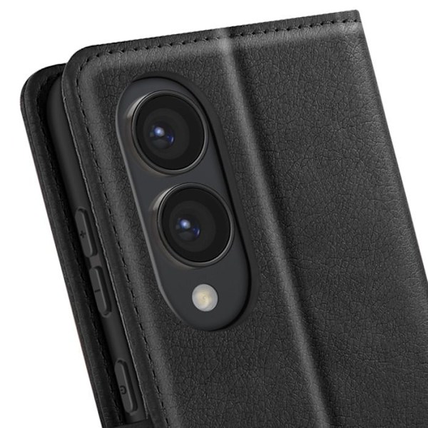 Etui för Samsung Galaxy S25 Edge Fodral Plånbok och Videostöd Svart Svart