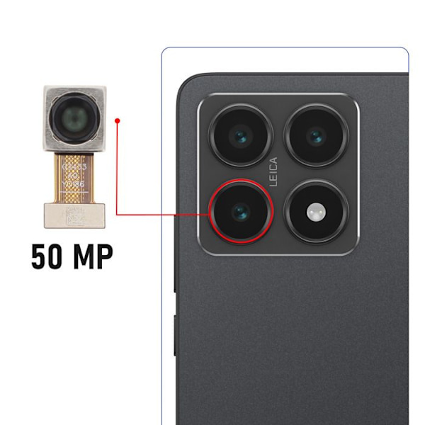 Baks kamera för Xiaomi 14T Relife Svart Svart