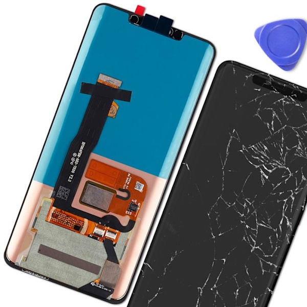 LCD-skärm och Taktile Glas för Huawei Mate 20 Pro Svart Svart