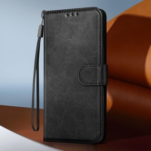 Fodral för Xiaomi Redmi 14C Wallet Flip och Stable Video Support Svart Svart