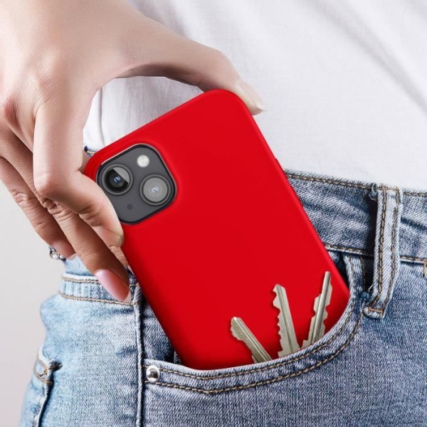 Cover til iPhone 15 Plus - AVIZAR - Fast Cover - Halvstivt - Soft-touch - Rød Röd