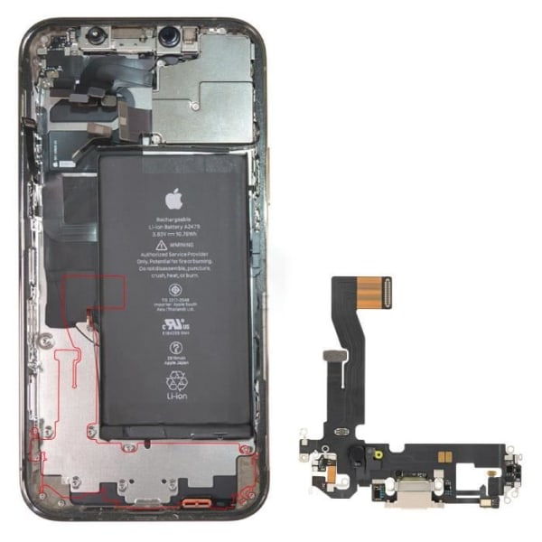 Apple iPhone 12 ja 12 Pro Lightning -latausliitin - kultainen