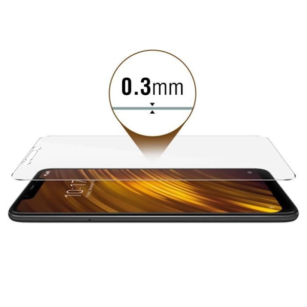 Beskyttelsesfilm - AVIZAR - Xiaomi Pocophone F1 - 9H hærdet glas - Ultralyd - Anti-eksplosion Klar vit