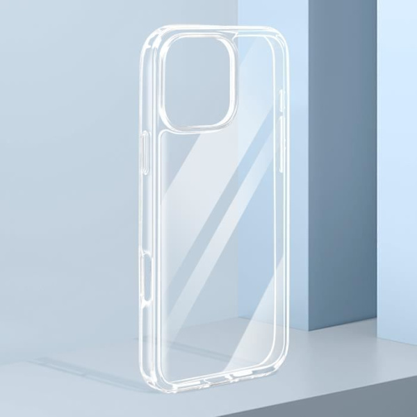 Fodral till iPhone 16 Pro Max Stötsäkert Bi-material Tunt och Lätt Transparent Transparent