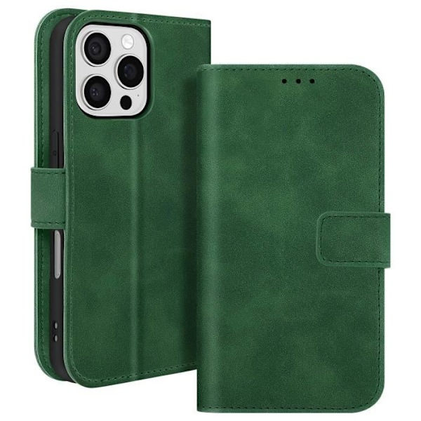 Cover til iPhone 16 Pro Wallet Flip Video Support Grøn Grön