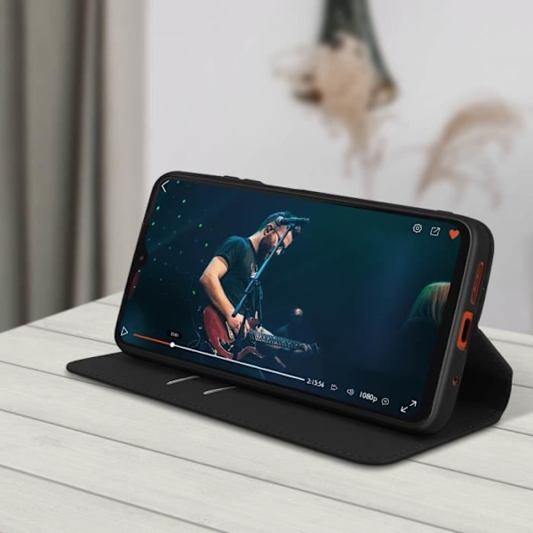 Housse - AVIZAR - Xiaomi Redmi 9T - Øko-læder - Støttefunktion - Sort Svart