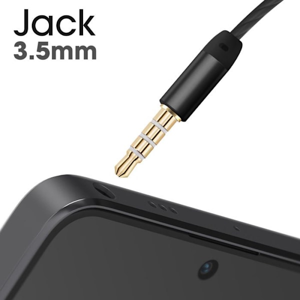 Hörlurar med 3,5 mm Jack och inbyggd mikrofon Akashi Svart Svart