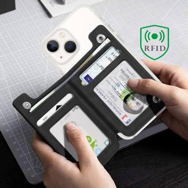 Kortholder - 4SMARTS - MagSafe - RFID-beskyttelse - Magnetisk fastgørelse - Sort Svart