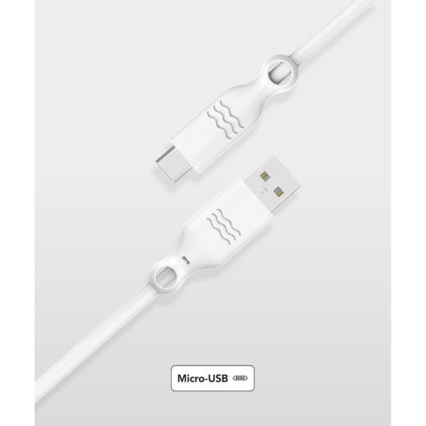 100 % Kierrätettävä USB A/micro USB 2 m 2.1A Valkoinen Just Green