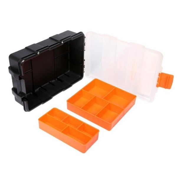 Förvaringslåda Plastbitar/komponent 10 fack Jakemy Orange