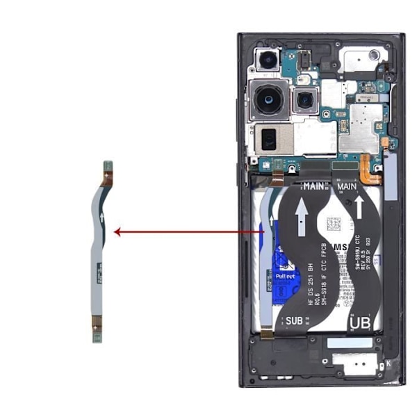 Nappe FRC Hovedkort Netværk til Samsung Galaxy S23 Ultra Original Samsung Sort Svart