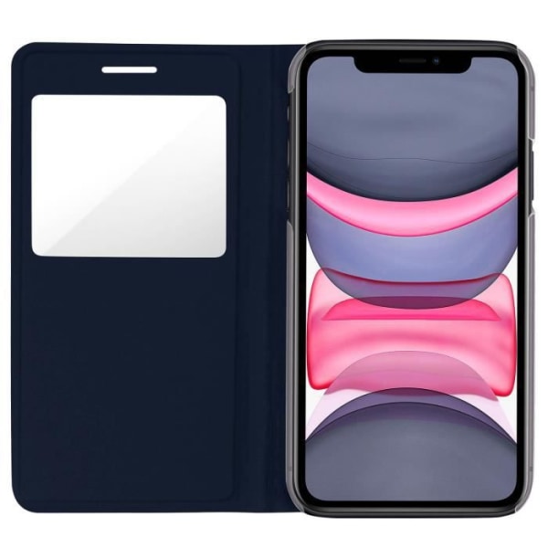 iPhone 11 Cover Flip Case Displayfönster - Midnattsblå Blå