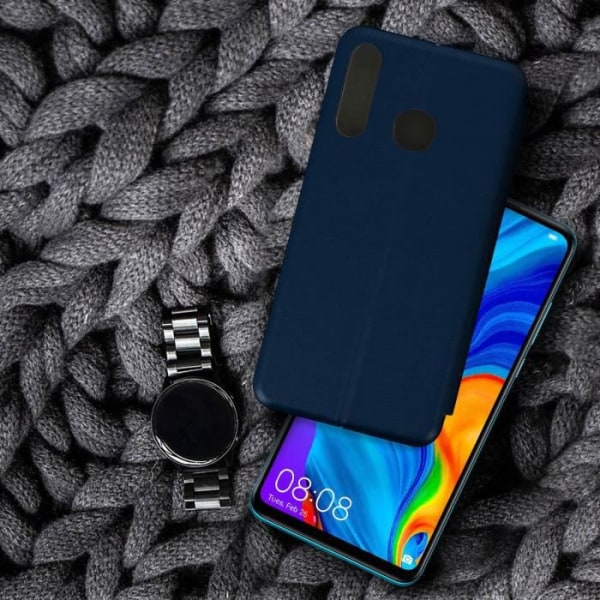 Fodral - AVIZAR - P30 Lite/P30 Lite XL - Texturerat konstläder - Blå - Inbyggt videostöd Blå