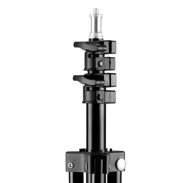 Justerbart teleskopstativ 1,1 m med smartphoneholder i sort