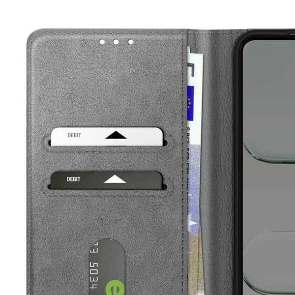 Plånboksfodral - AVIZAR - iPhone Air - Syntetläder Grå - Stödfunktion - Kortfack Grå