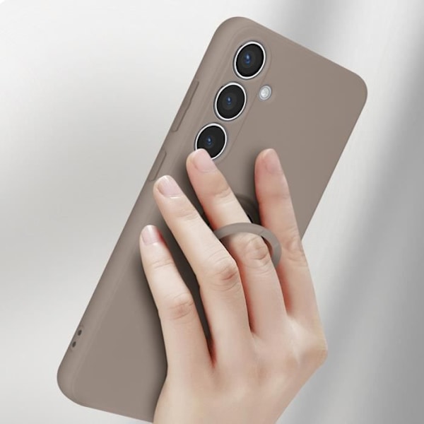 Fodral till Samsung Galaxy S24 Plus - AVIZAR - Flexibel silikonringstöd grå Grå
