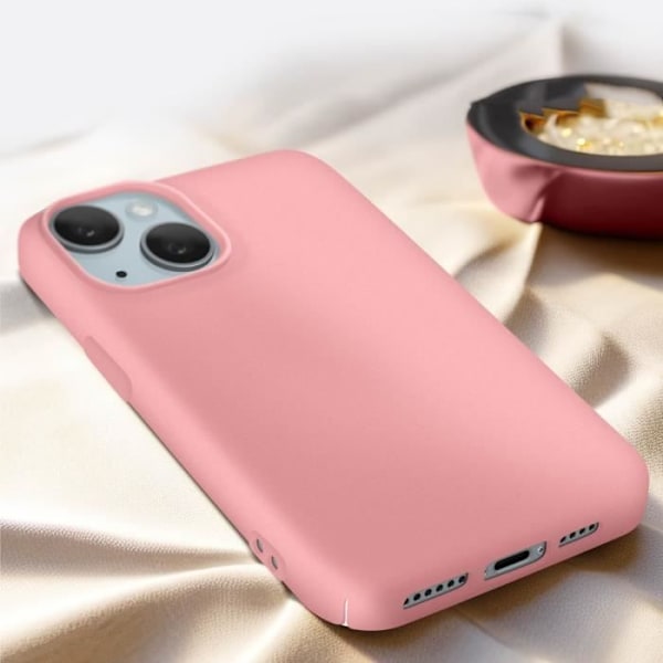 iPhone 15 Plus-fodral - AVIZAR - Fast Premium - Soft Touch matt finish - Upphöjd kant för kamera Rosa