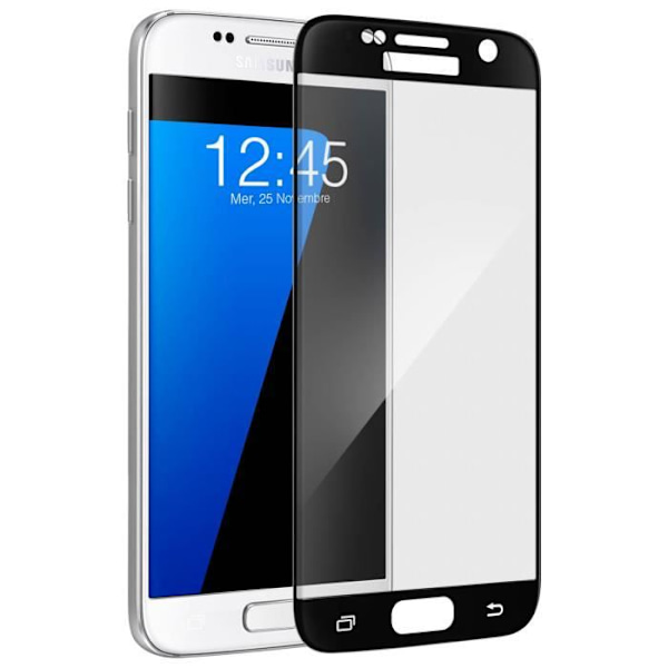 Skyddsfilm - AVIZAR - Galaxy S7 - Härdat glas - Svart - Fullständigt skydd Svart